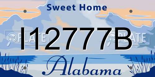 I12777B Alabama License Plate