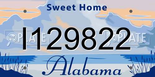I129822 Alabama License Plate