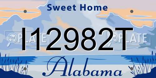 I12982T Alabama License Plate