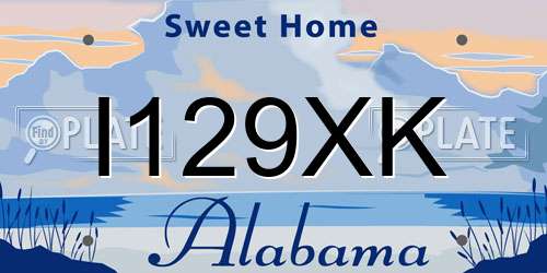 I129XK Alabama License Plate