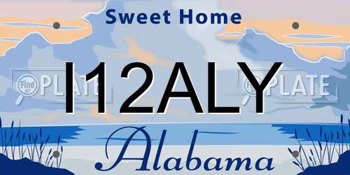 I12ALY Alabama License Plate