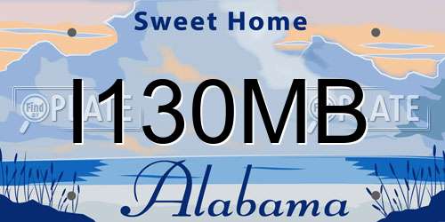 I130MB Alabama License Plate