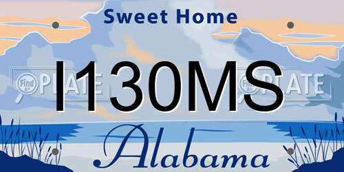 I130MS Alabama License Plate
