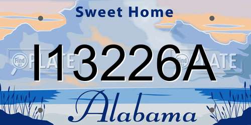 I13226A Alabama License Plate