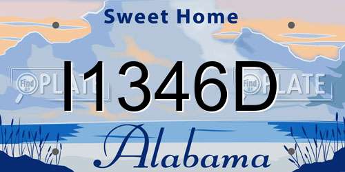 I1346D Alabama License Plate