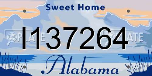 I137264 Alabama License Plate