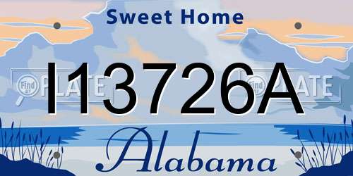 I13726A Alabama License Plate
