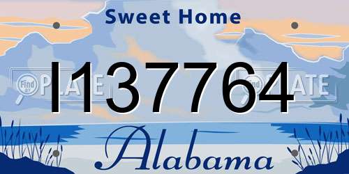 I137764 Alabama License Plate