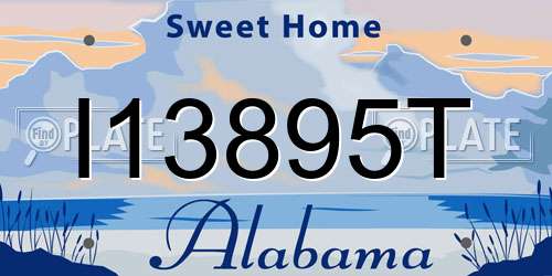 I13895T Alabama License Plate
