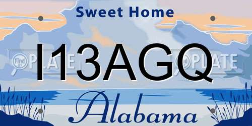 I13AGQ Alabama License Plate