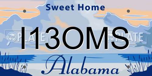 I13OMS Alabama License Plate