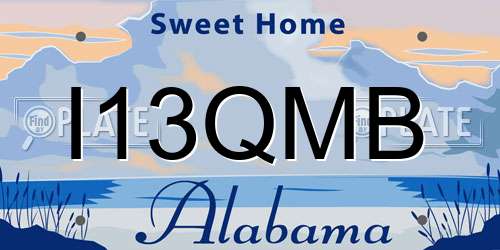 I13QMB Alabama License Plate