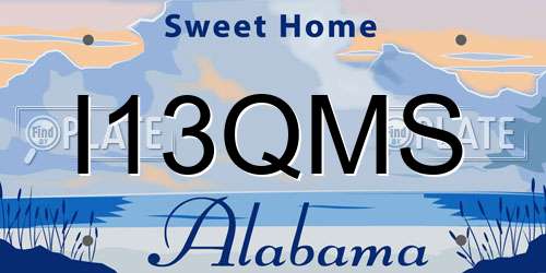 I13QMS Alabama License Plate