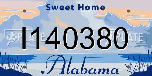 I140380 Alabama License Plate