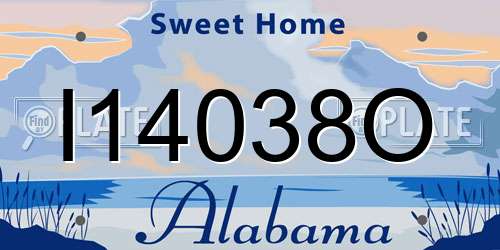 I14038O Alabama License Plate