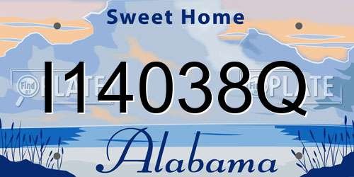 I14038Q Alabama License Plate