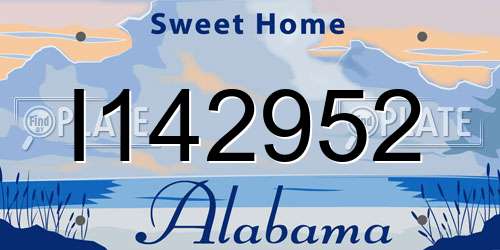 I142952 Alabama License Plate