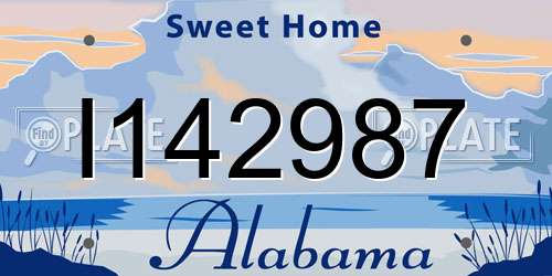 I142987 Alabama License Plate
