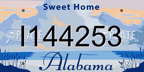 I144253 Alabama License Plate