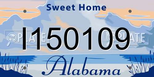 I150109 Alabama License Plate