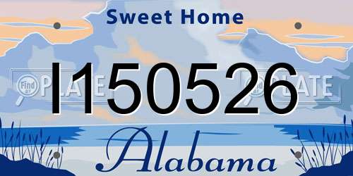 I150526 Alabama License Plate