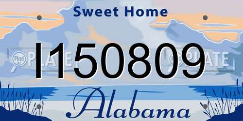 I150809 Alabama License Plate