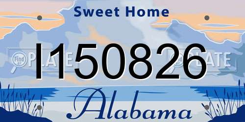 I150826 Alabama License Plate