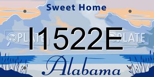 I1522E Alabama License Plate