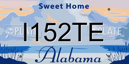I152TE Alabama License Plate