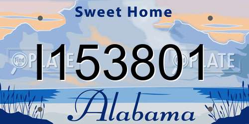 I153801 Alabama License Plate
