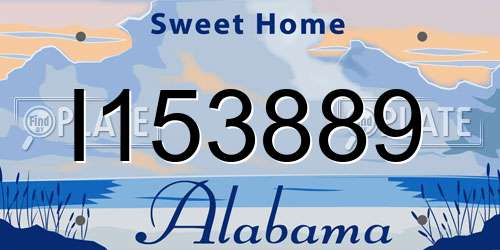 I153889 Alabama License Plate