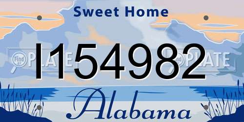 I154982 Alabama License Plate