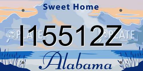I15512Z Alabama License Plate