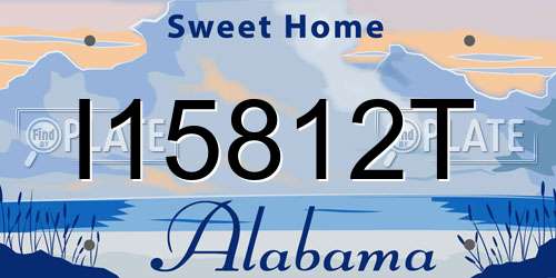 I15812T Alabama License Plate