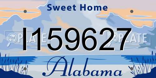 I159627 Alabama License Plate