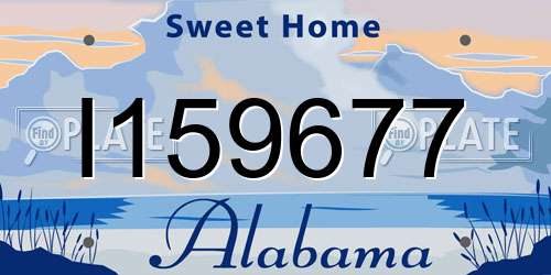 I159677 Alabama License Plate