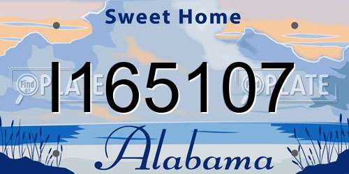 I165107 Alabama License Plate