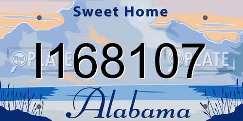 I168107 Alabama License Plate