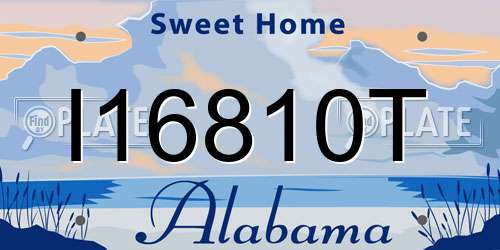 I16810T Alabama License Plate