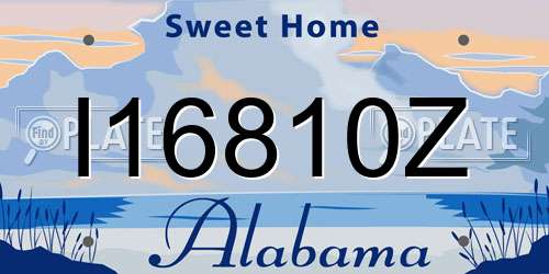 I16810Z Alabama License Plate