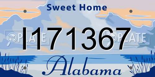 I171367 Alabama License Plate