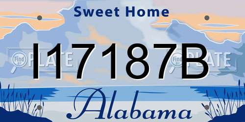 I17187B Alabama License Plate