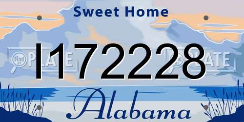 I172228 Alabama License Plate