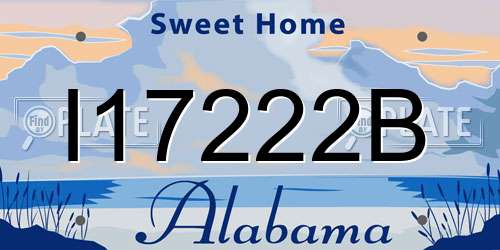 I17222B Alabama License Plate