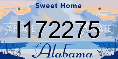 I172275 Alabama License Plate