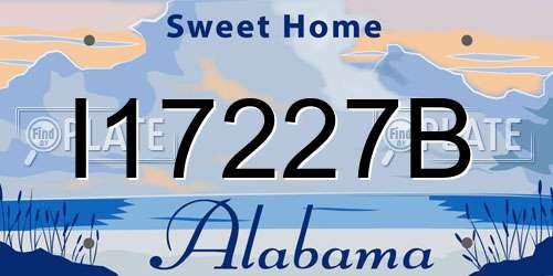 I17227B Alabama License Plate