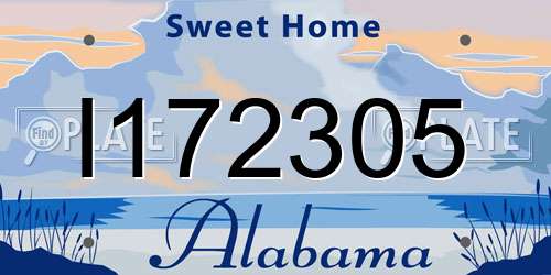 I172305 Alabama License Plate