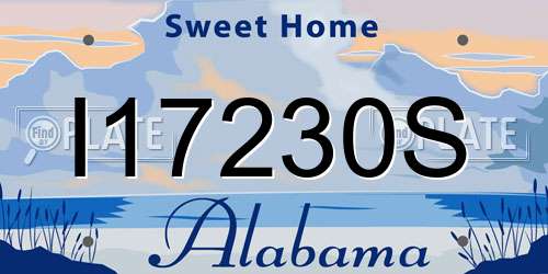 I17230S Alabama License Plate