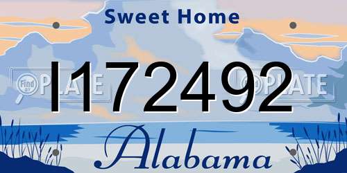 I172492 Alabama License Plate