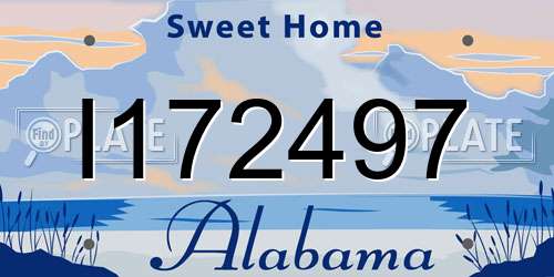 I172497 Alabama License Plate